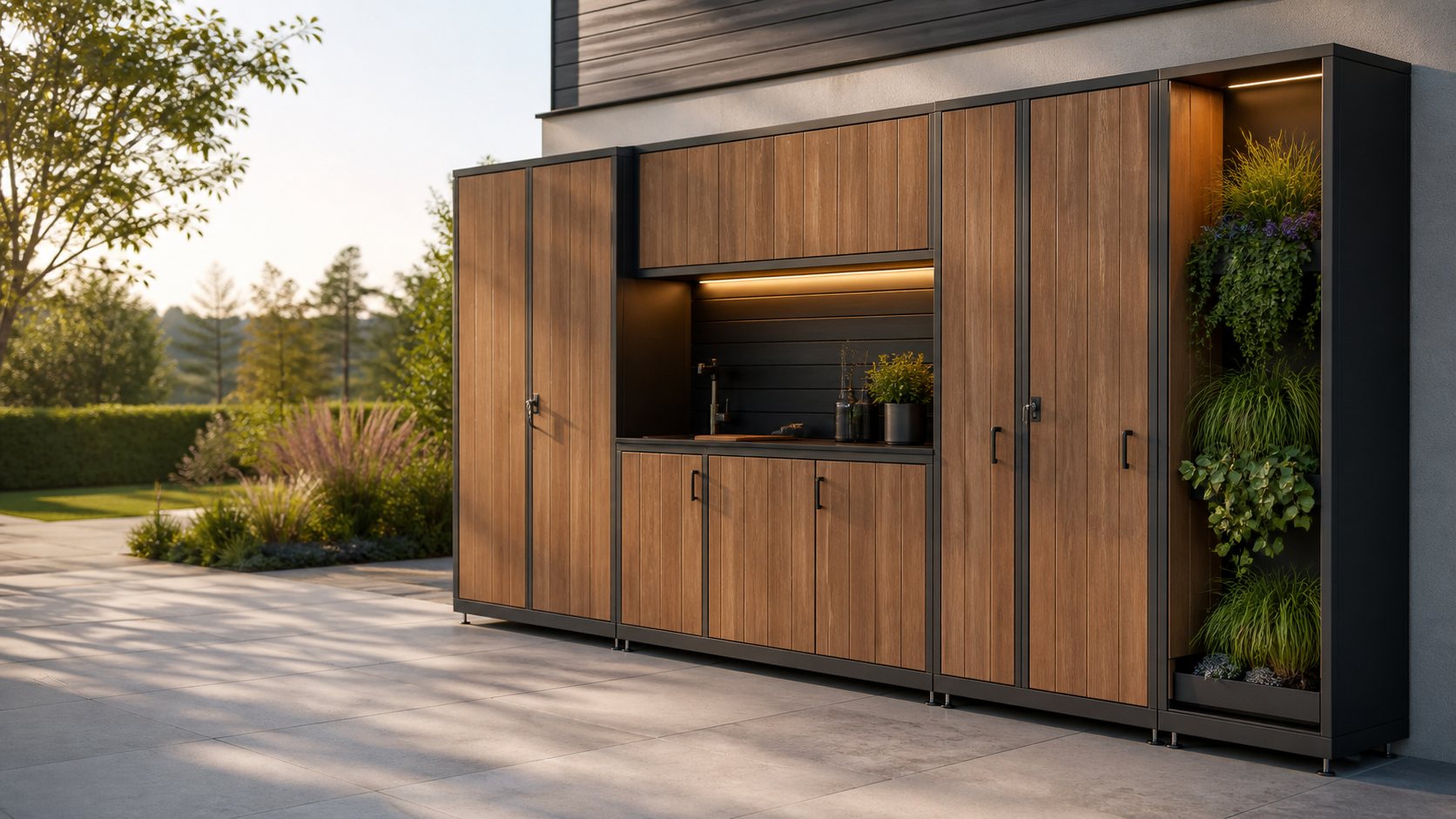 Individuell gefertigte Wittler Gartenlösung aus Holz und Metall