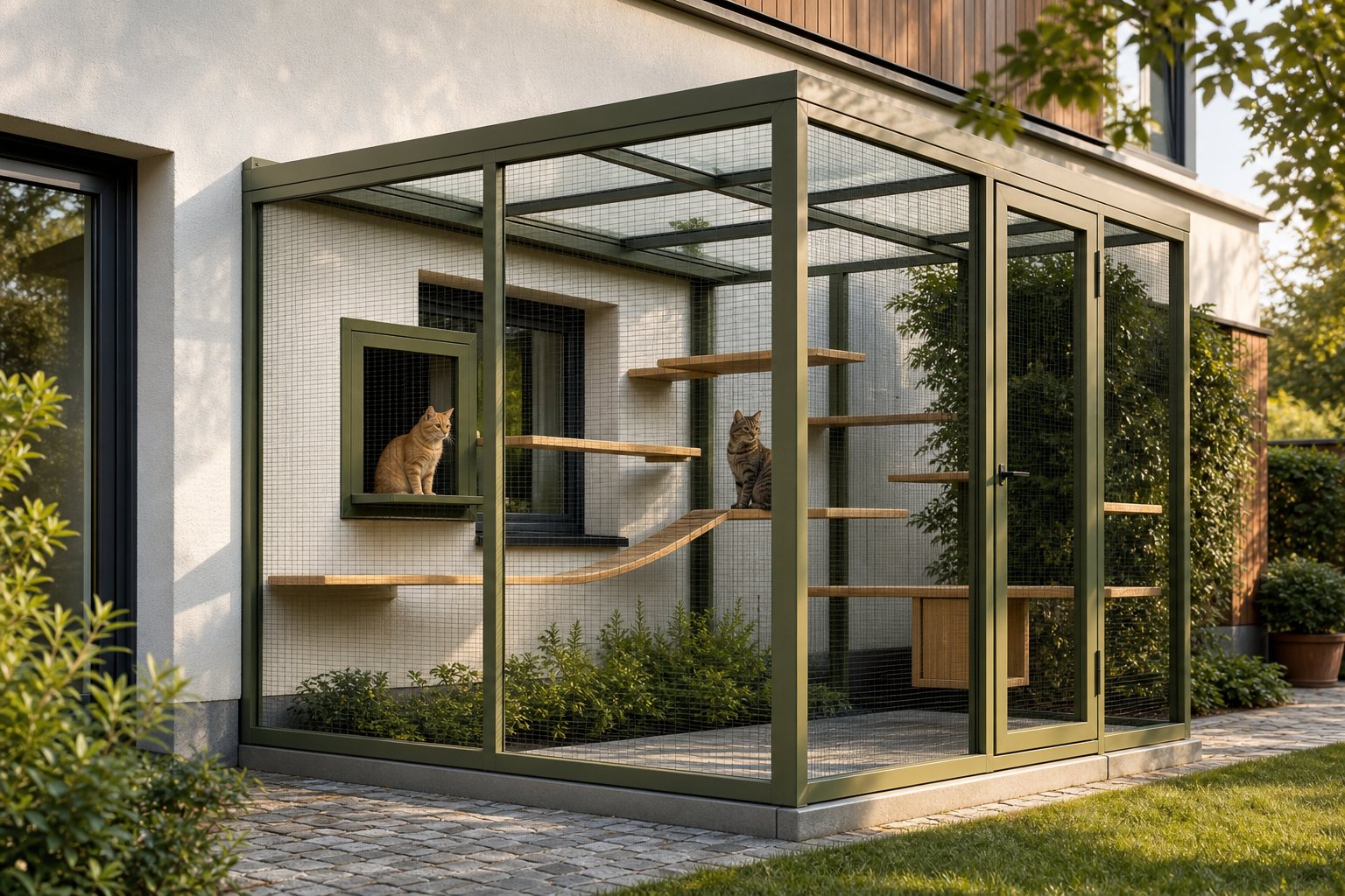 Visualisiertes architektonisches Wittler Catio am Wohnhaus